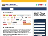 BBA Placements in Retail, BBA career in Retails