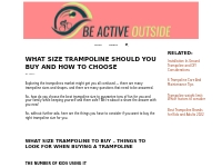 What Size Trampoline To Buy And How To Choose - Be Active Outside