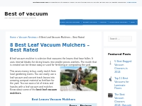 8 Best Leaf Vacuum Mulchers - Best Rated - Best of vacuum