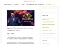 Bigg Boss 3 Malayalam Vote Online | Season 3 Voting Results