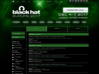 Black Hat Europe 2017 | Briefings Schedule