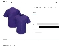 Youth   Adult Purple Button Front Baseball Jersey