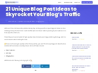 21 Unique Blog Post Ideas to Skyrocket Your Blog s Traffic