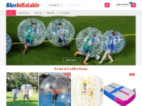 Blue Inflatable: bubble ball soccer, bubble tent, airtrack mat, zorb b