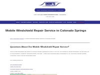 Mobile Windshield Repair Service Colorado Springs (719) 591-1666