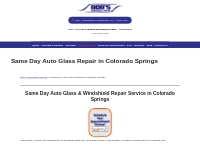 Same Day Auto Glass   Windshield Repair Colorado Springs