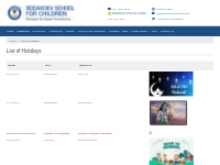List of Holidays | Bodakdev School, pre-primary school