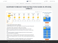 Athens (Greece): Weather forecast for the next 7 days and hotel bookin