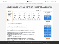 Colombo (Sri Lanka): Weather forecast and hotel reservations for a wee