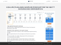 Koh Lipe (Thailand): Weather forecast and accommodation for a week | B