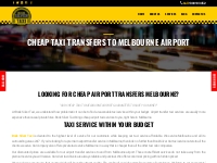 Cheap Taxi Melbourne Airport | Airport Transfer Services | Book Silver