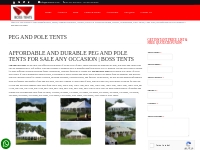 Peg and Pole Tents for Sale | Manufacturers of Peg and Pole Tent