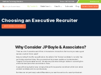 Why Consider JP Boyle   Associates Executive Recruiting
