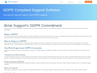 GDPR Compliance - Brisk Support