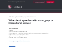 Problem with a form, page or Citizen Portal account - bristol.gov.uk