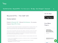 Beyond ETFs - The S P 100 Subscription : Brockmann   Company