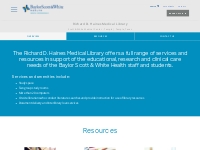   	  	Richard D. Haines Medical Library | BSWHealth.med