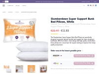 Slumberdown Super Support Bunk Bed Pillows, White