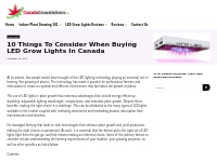 10 Things To Consider When Buying LED Grow Lights In Canada2024