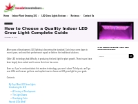 How to Choose a Quality Indoor LED Grow Light Complete Guide 2024