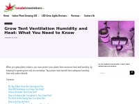 Grow Tent Ventilation Humidity and Heat: What You Need to Know 2024