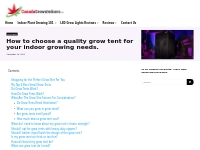 How to choose a quality grow tent for your indoor growing needs. 2024