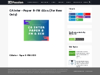 CA Inter - Paper 8 - FM   Eco. (For New Only)