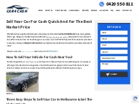 Sell Car For Cash UpTo $9999 In Melbourne - Get Top Dollars