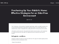 Freshening Up Your Rabbit s Home: Effective Strategies for an Odor-Fre