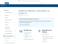Healthcare Workers: Information on COVID-19  | CDC