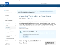 Improving Ventilation in Your Home  | CDC