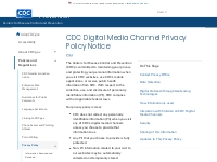 CDC Digital Media Channel Privacy Policy Notice | Other | CDC