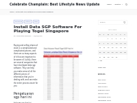 Install Data SGP Software For Playing Togel Singapore - Celebrate Cham