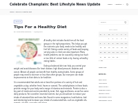 Tips For a Healthy Diet - Celebrate Champlain: Best Lifestyle News Upd