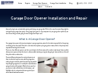 Garage Door Opener Installation   Repair Reisterstown MD