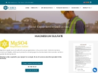 Magnesium Sulfate Suppliers in US, MgSO4 at 99% purity -CERES