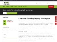 Concrete Forming Supply Burlington |