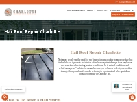 Hail Roof Repair Charlotte, NC | Fast Restoration and Expert Service