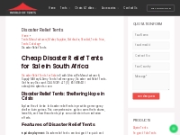Disaster Relief Tents for Sale Africa | Tents Manufacturers