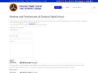 Reviews and Testimonials of Chennai Flight School | Chennai Flight Sch