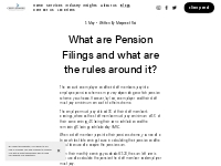 What are Pension Filings and what are the rules around it?   Cheylesmo