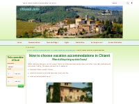 Vacation accommodations in Chianti, Tuscany - how to choose