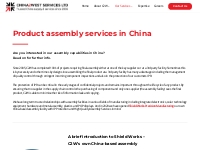 Product Assembly Services In China | China 2 West Services Ltd
