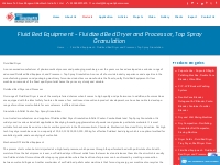 Fluid Bed Equipment - Fluid Bed Dryer, Fluidized Bed Processor, Top Sp
