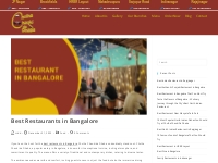 Best Restaurants in Bangalore | A Taste of India