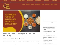 10 Famous Foods of Bangalore That You Should Try