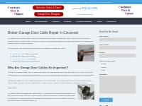 Broken Garage Door Cable Repair In Cincinnati