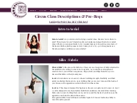 Circus Collective | Class Descriptions
