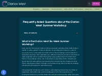 Six-Week Writers Workshop FAQ - Clarion West