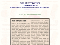 GFS Electronics Early History - Page 1 - The Start
